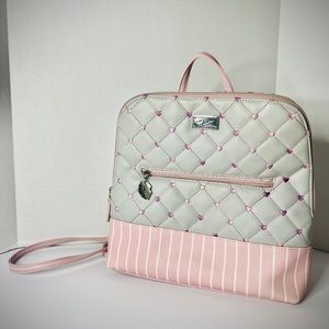 Luv Betsey Small Backpack | Color Pink, Grey, and White